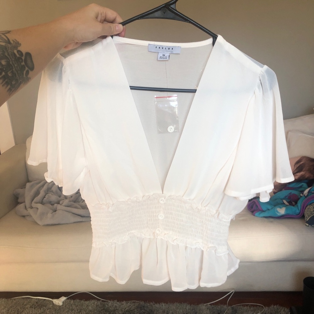 Sheer White Crop Top